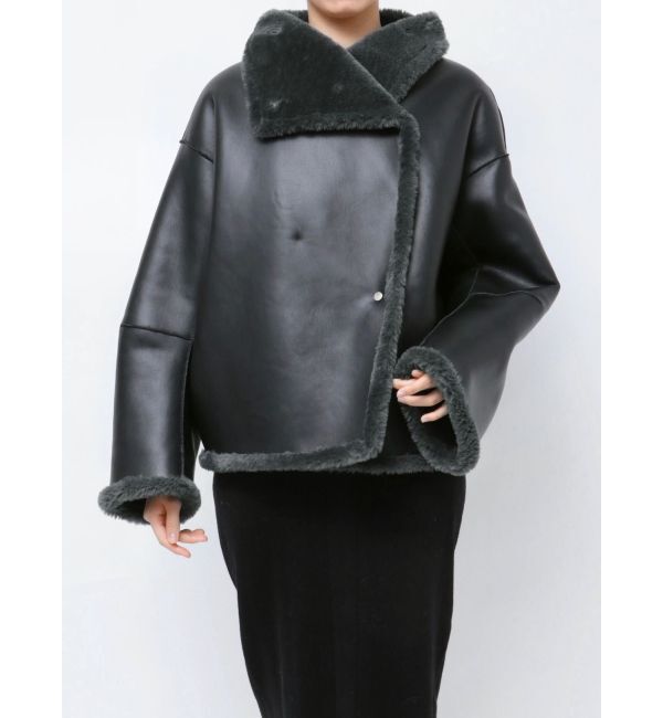 LAGUNAMOON「フェイクムートンスタンドカラーコート」|その他|