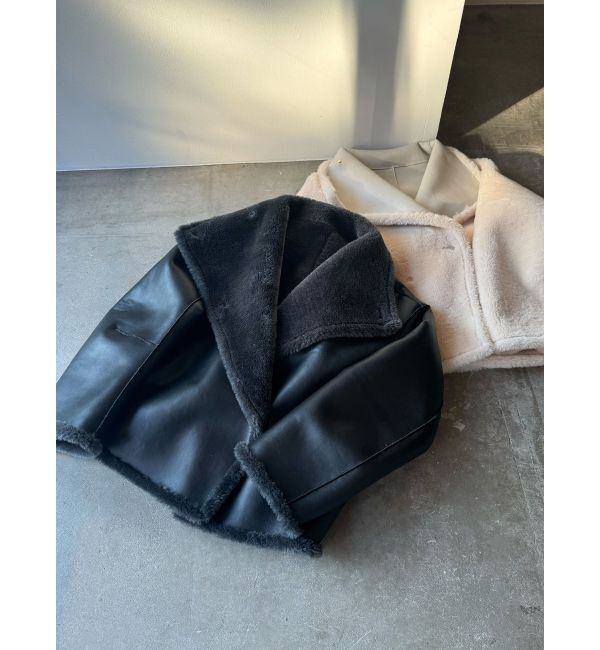 LAGUNAMOON「フェイクムートンスタンドカラーコート」|その他|