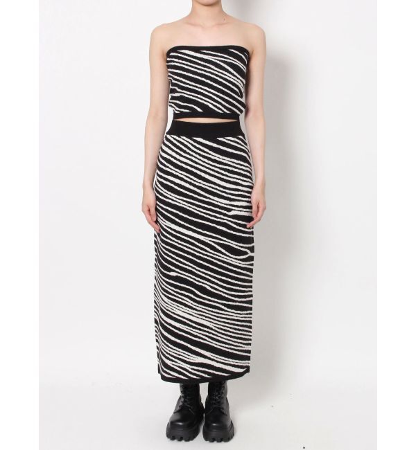 EVRIS「ジオメトリックニットベアトップ【セットアップ着用可能】」|チューブトップ|