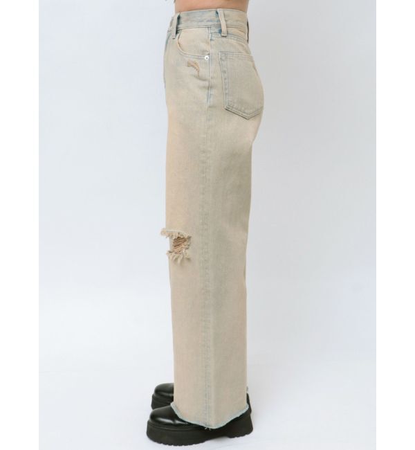 EVRIS「ダメージワイドヴィンテージライクデニムパンツ」|デニム|