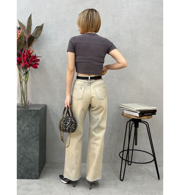 EVRIS「ダメージワイドヴィンテージライクデニムパンツ」|デニム|