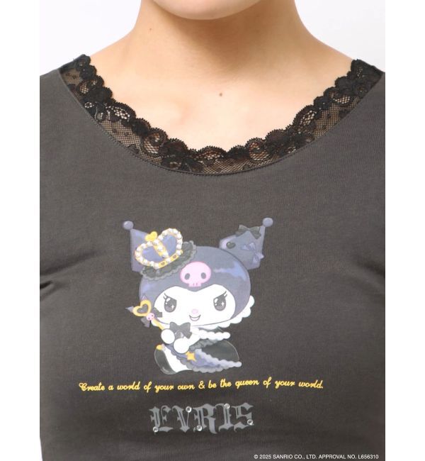 EVRIS「【メロクロコラボ】レースドッキングクロミTシャツ」|Tシャツ・カットソー|