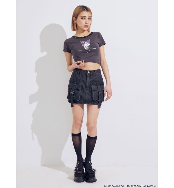 EVRIS「【メロクロコラボ】レースドッキングクロミTシャツ」|Tシャツ・カットソー|