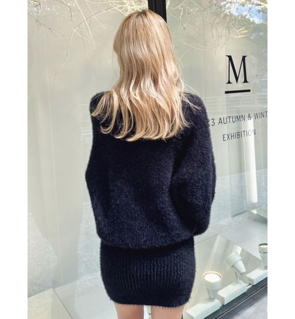 GYDA「Vネック シャギーニットワンピース」|ワンピース|