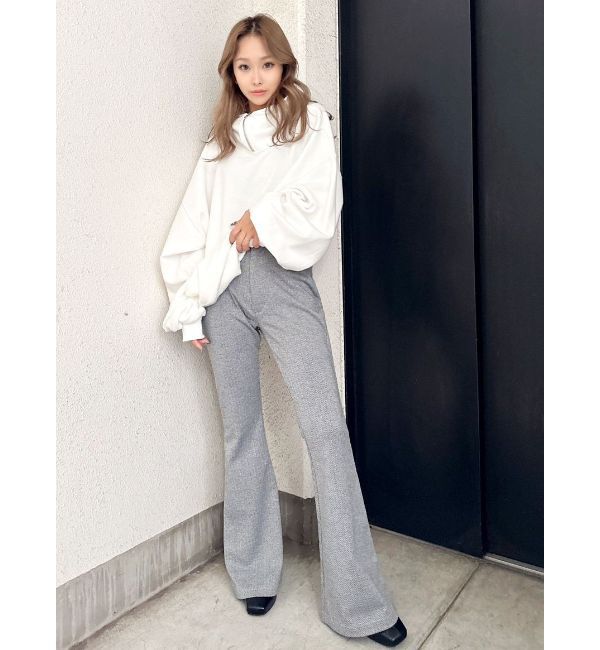 GYDA「ハイウエスト カットジャカード フレアパンツ」|その他|