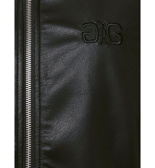 GYDA「フーディーフェイクレザーコート」|ブルゾン・スタジャン|