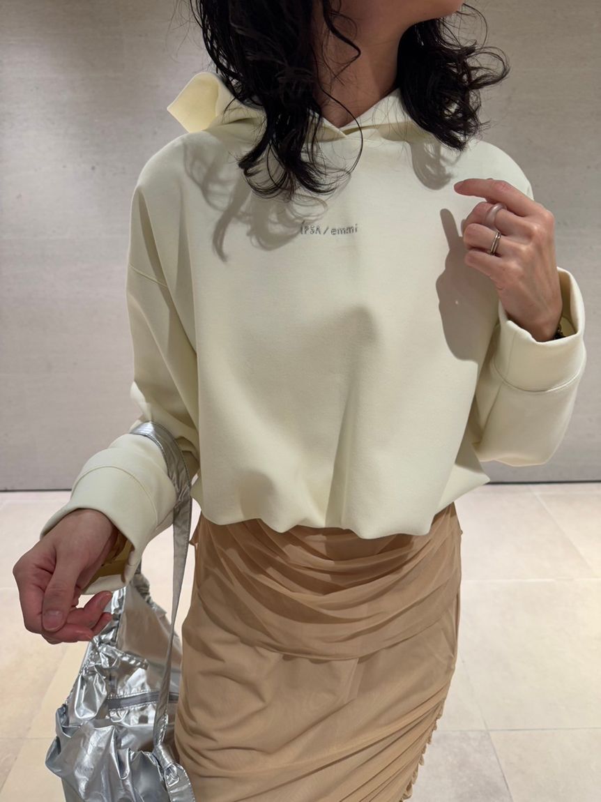 emmi atelier「【IPSA/emmi】ダンボールフーディートップス」|Tシャツ・カットソー|