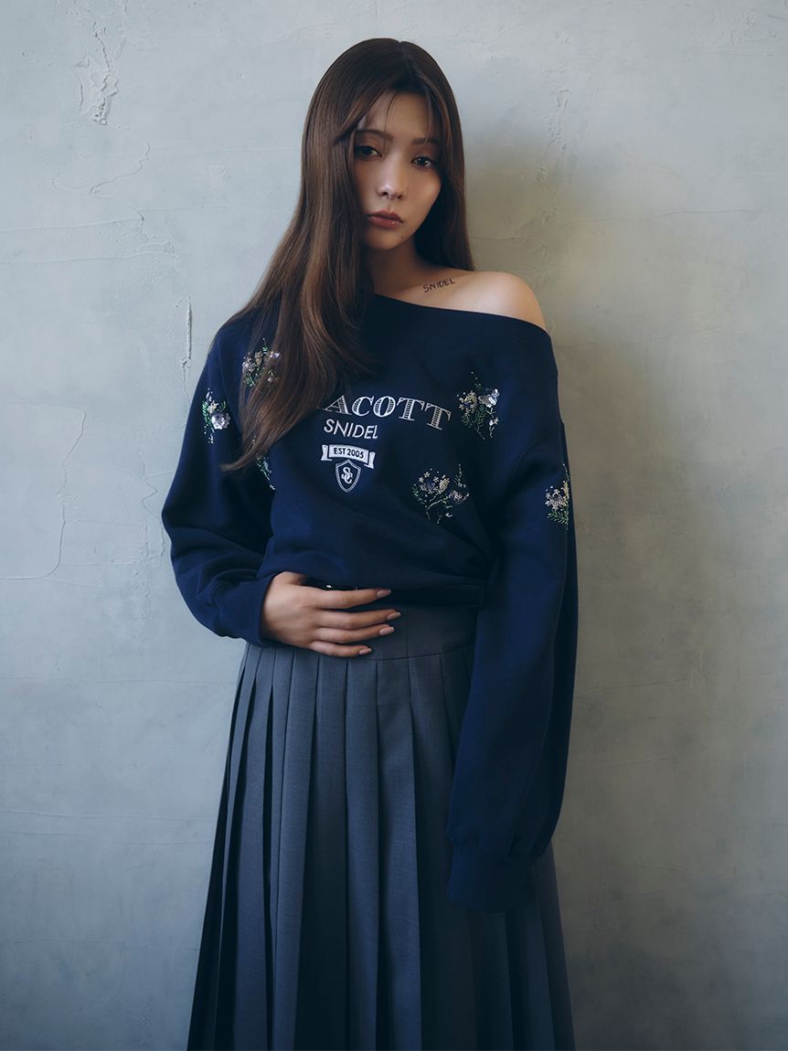 SNIDEL「ベルト付きプリーツロングスカート」|スカート|