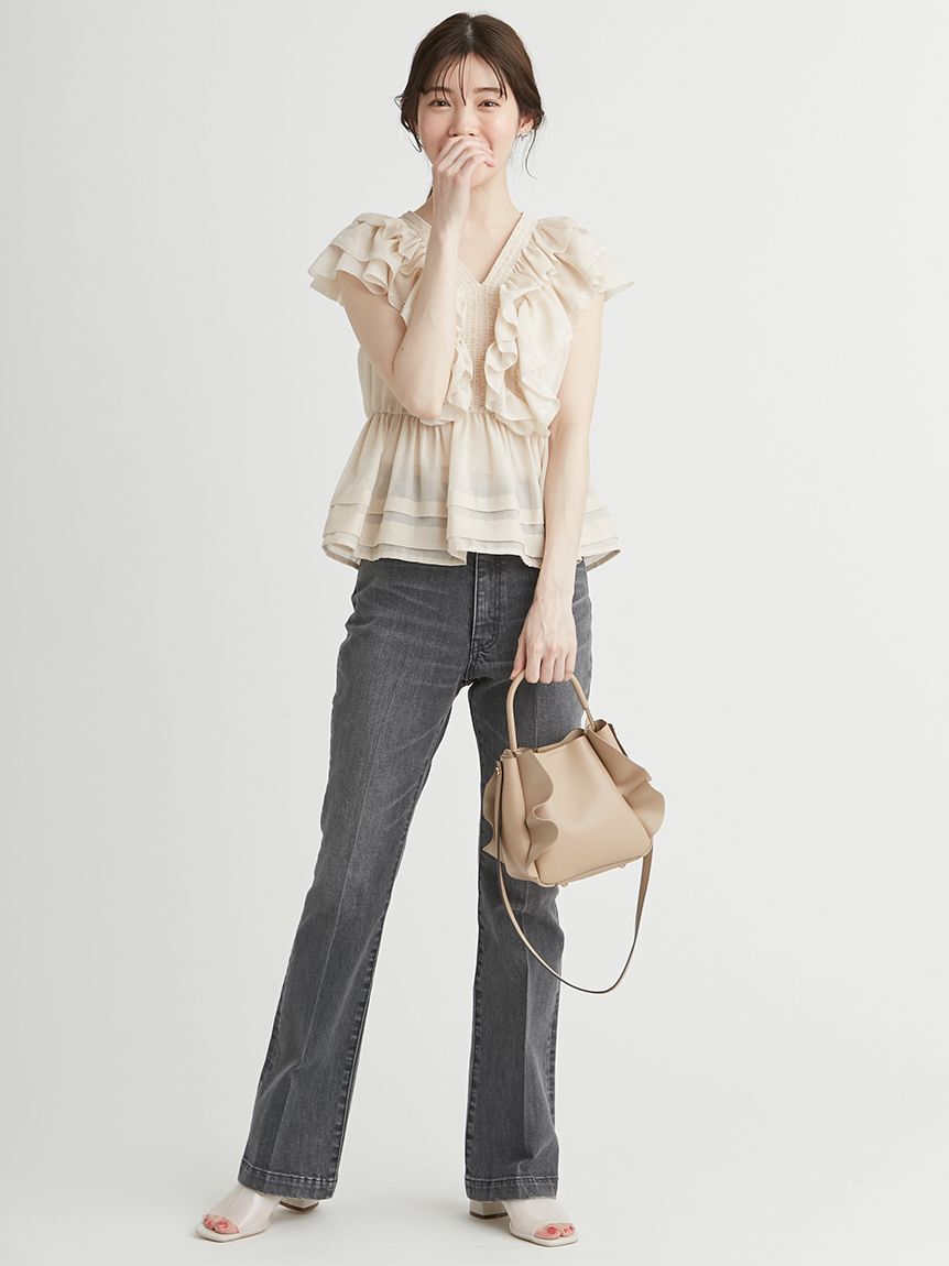 CELFORD「ハイウエストフレアデニムパンツ」|デニム|