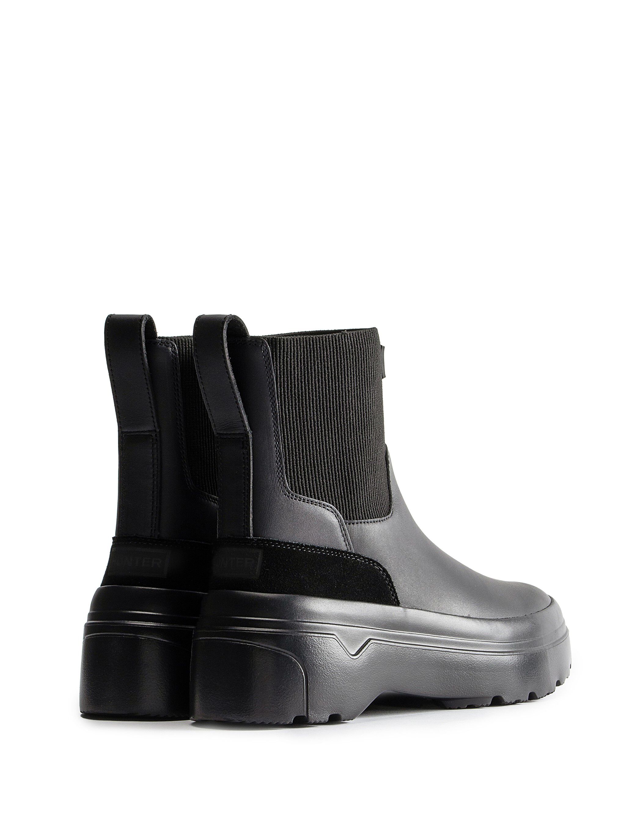 HUNTER「レディース エクスプローラー チェルシー フラットフォームブーツ」|ショートブーツ|