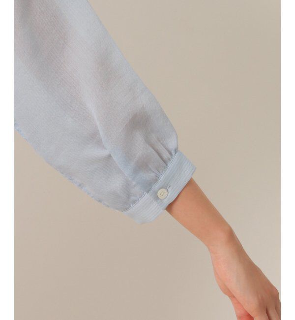 ikka「シアーストライプバンドカラーシャツ」|シャツ・ブラウス|