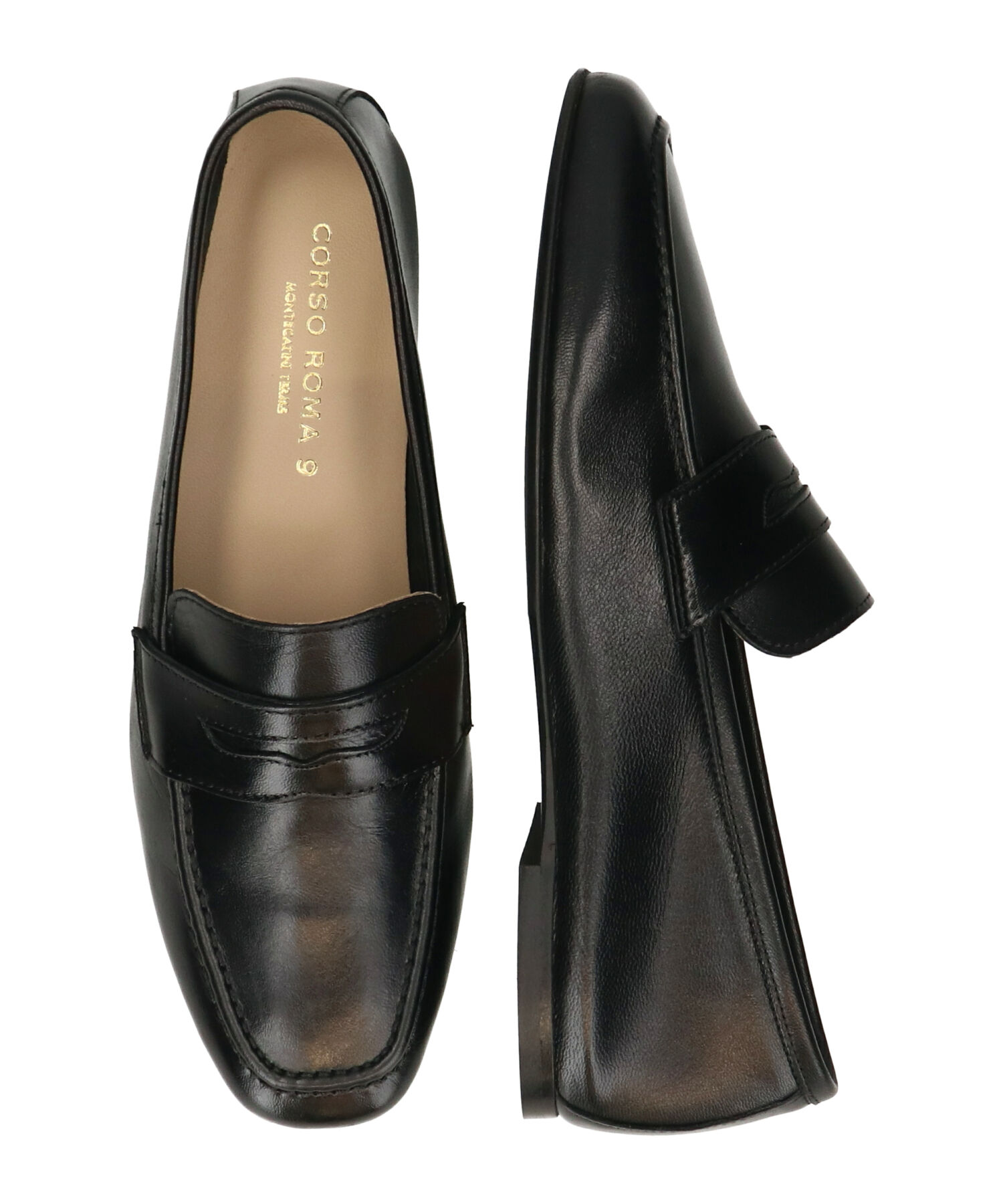 IMPORT SELECT「【CORSO ROMA 9】スクエアトウフラットソフトシューズ(W51616)」|ローファー|