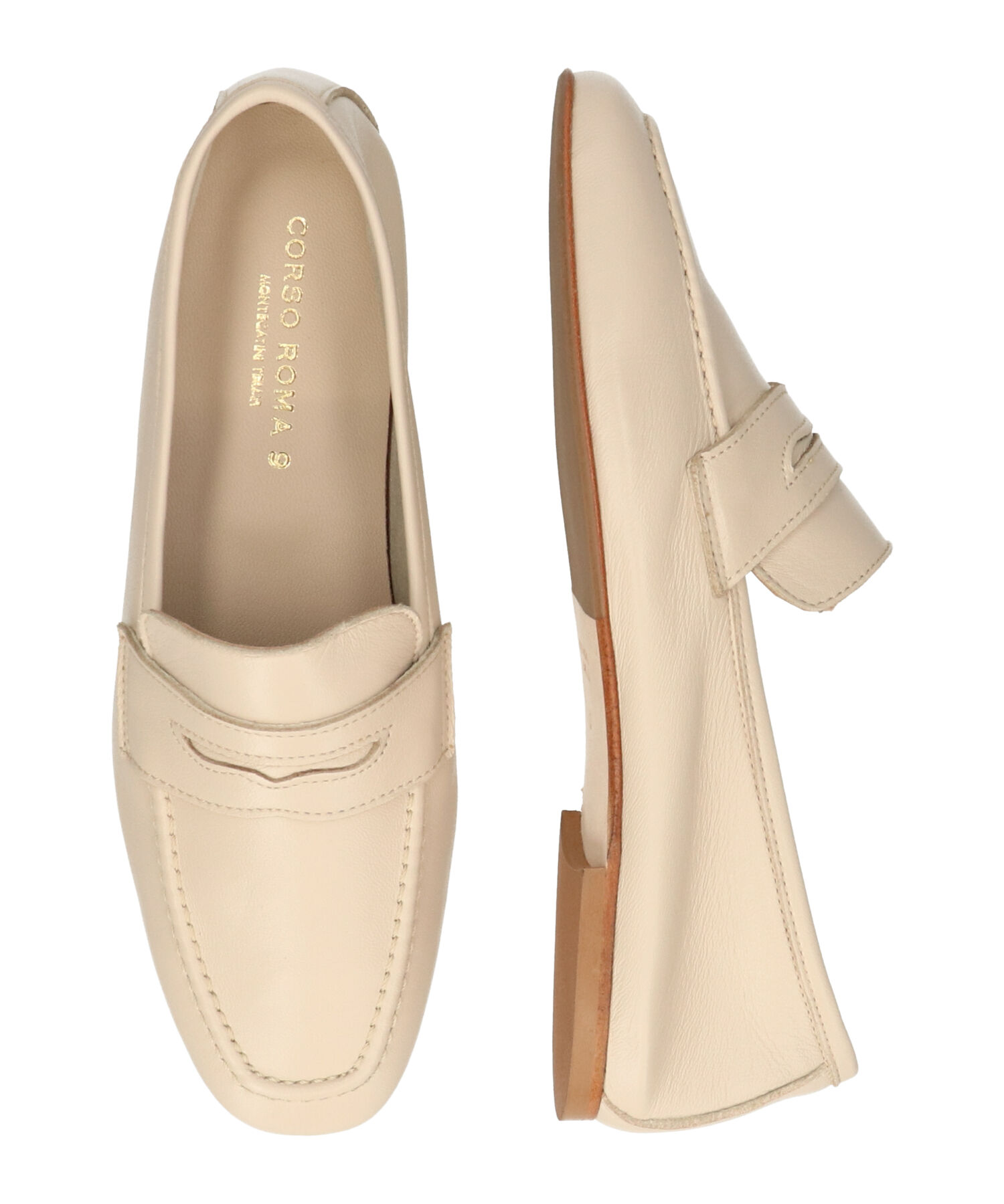 IMPORT SELECT「【CORSO ROMA 9】スクエアトウフラットソフトシューズ(W51616)」|ローファー|