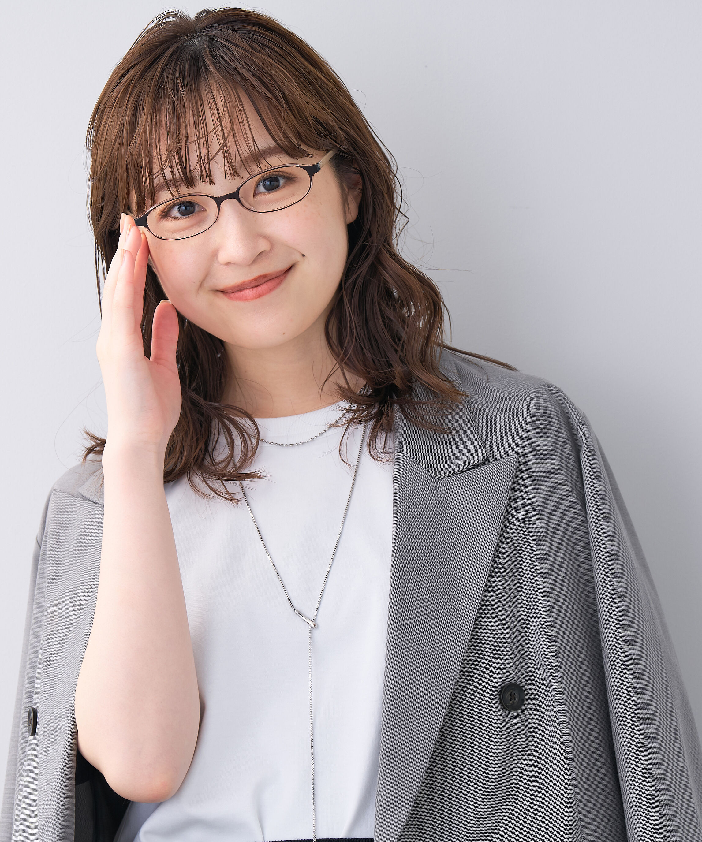  「オーバル型 リーディンググラス｜Zoff Reading Glasses（ブラウン）老眼鏡 ズレにくい仕様オーバルフレーム」|メガネ|ブラウン