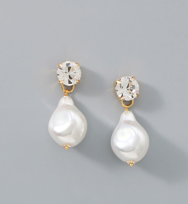  「ビジュー&times;ニュアンスパール ゴールドピアス」|ピアス|PRL