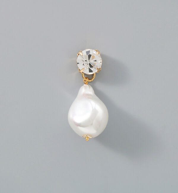  「ビジュー&times;ニュアンスパール ゴールドピアス」|ピアス|
