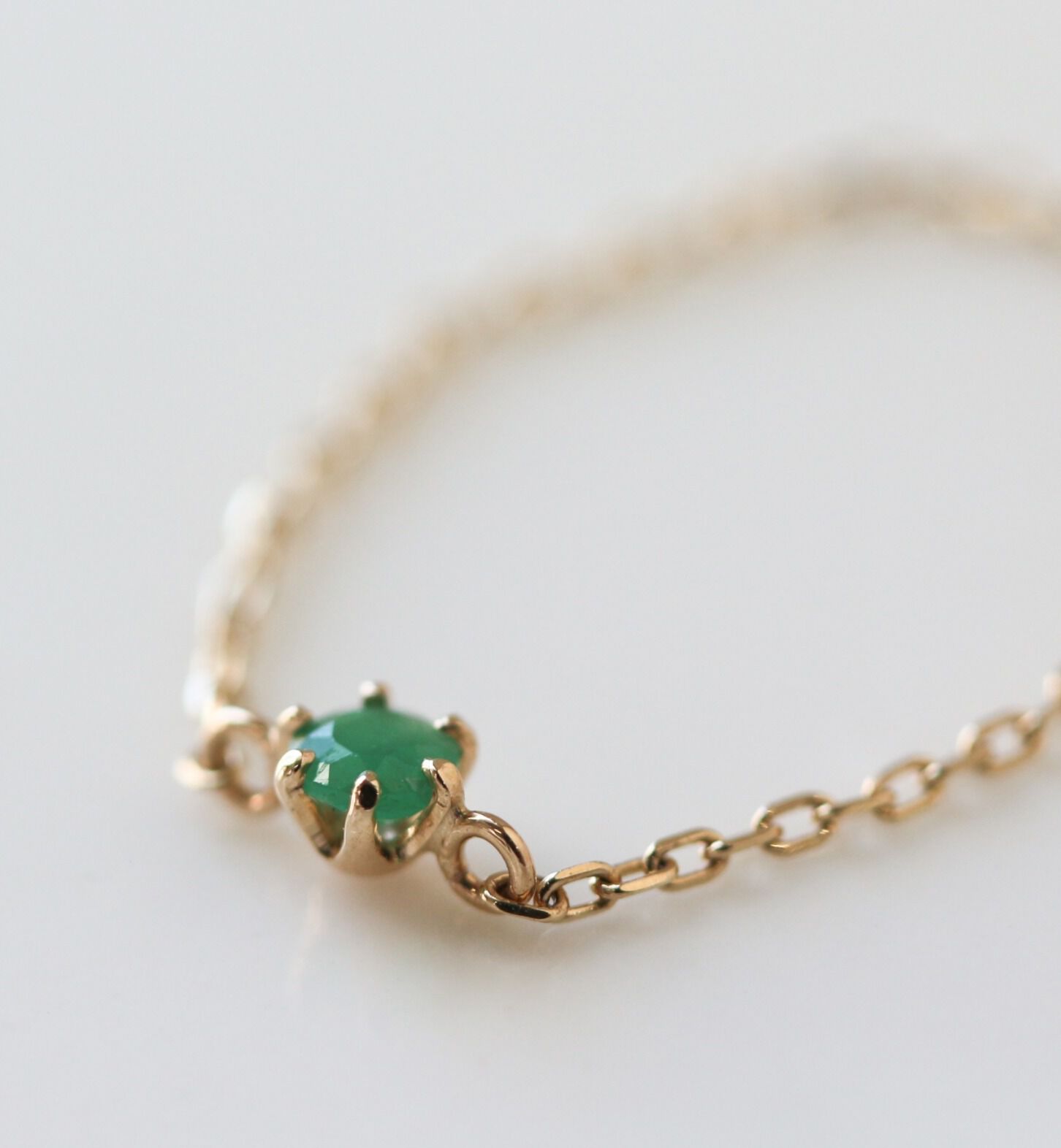  「エメラルド チェーンリング | K10YG 【WEB/ランドマーク店限定】」|リング|