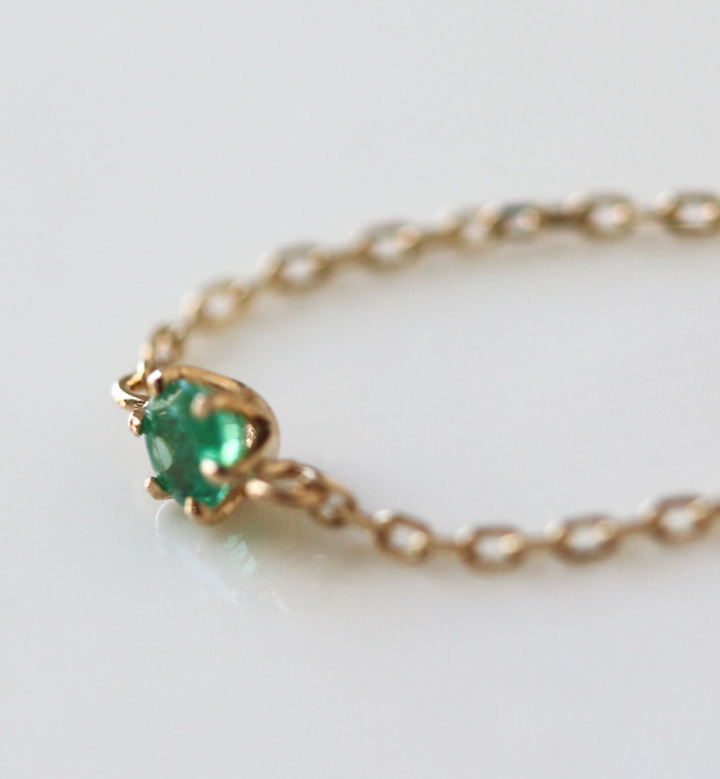  「エメラルド チェーンリング | K10YG 【WEB/ランドマーク店限定】」|リング|