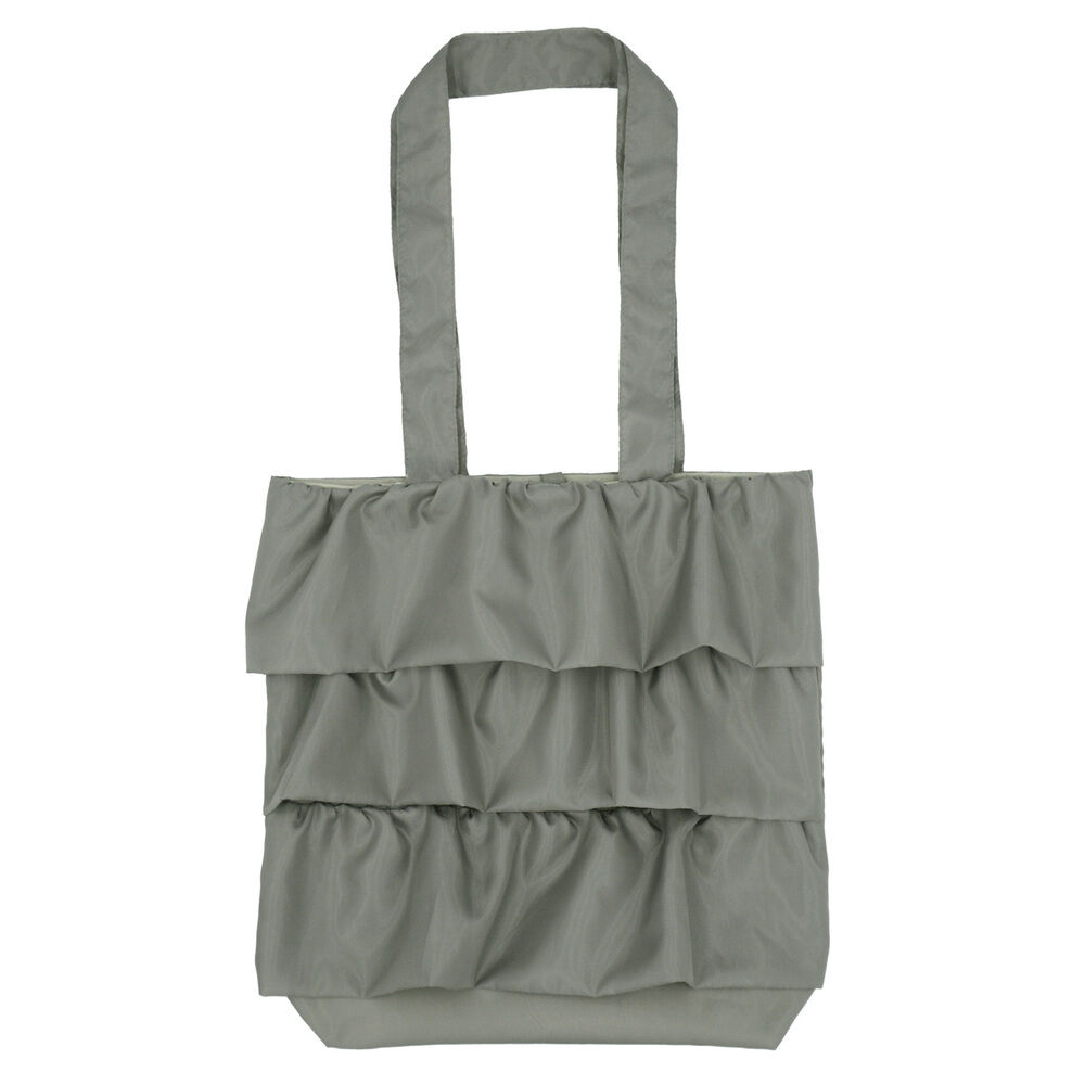 BACKYARD FAMILY「トートバッグ フリル A4 通販 レディース かわいい バッグ バック フリルバッグ かばん」|トートバッグ|グレー1