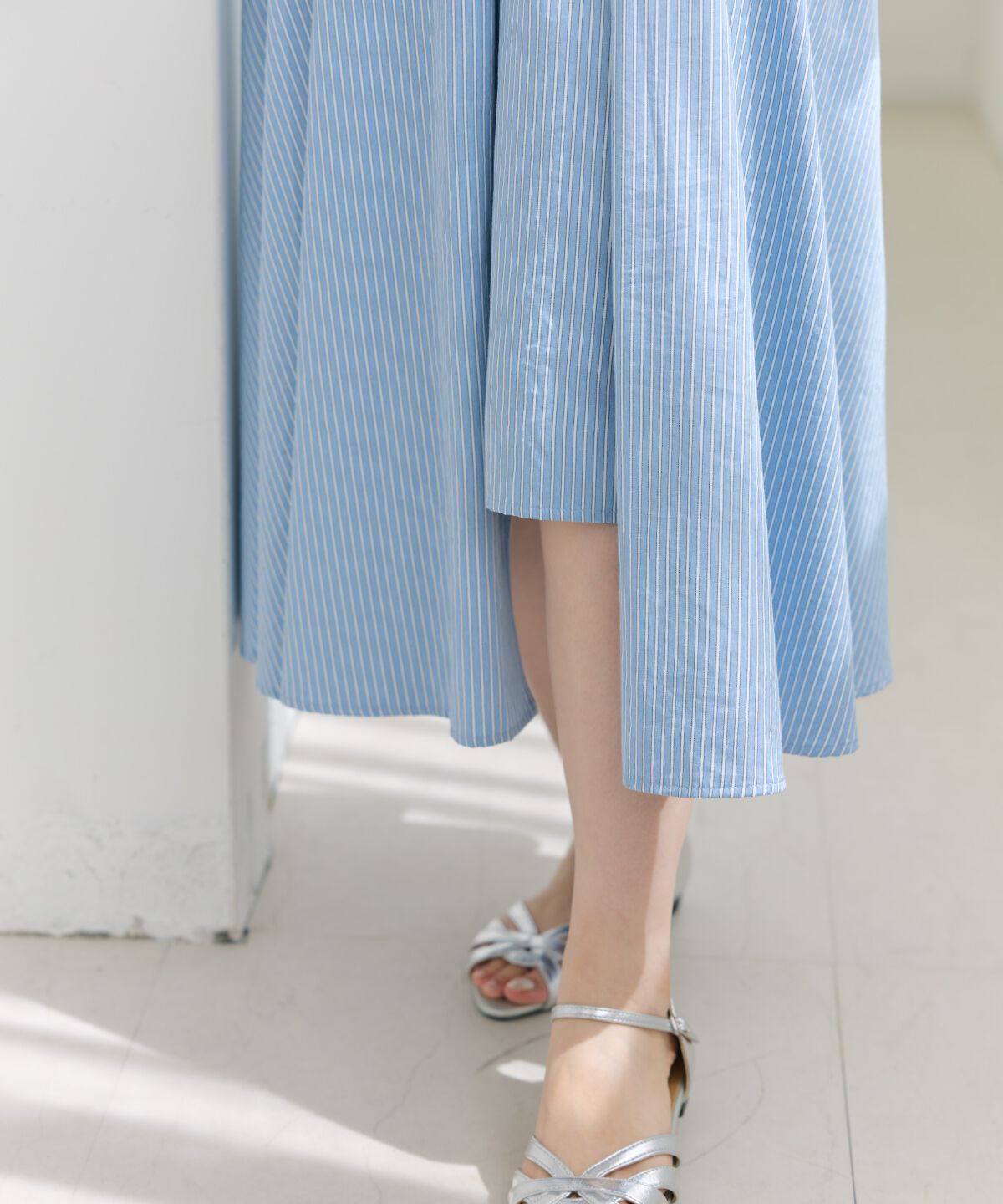 アンドクチュール「ケープデザインストライプワンピース」|ワンピース|