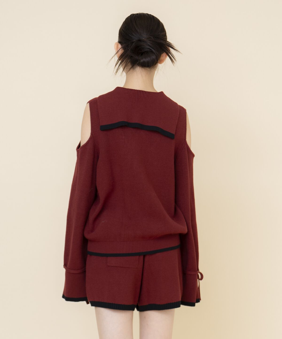 REDYAZEL「セーラーカラートップス&ショートパンツニットセットアップ」|ワンピース|