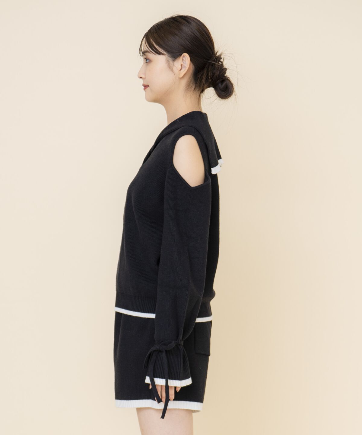 REDYAZEL「セーラーカラートップス&ショートパンツニットセットアップ」|ワンピース|