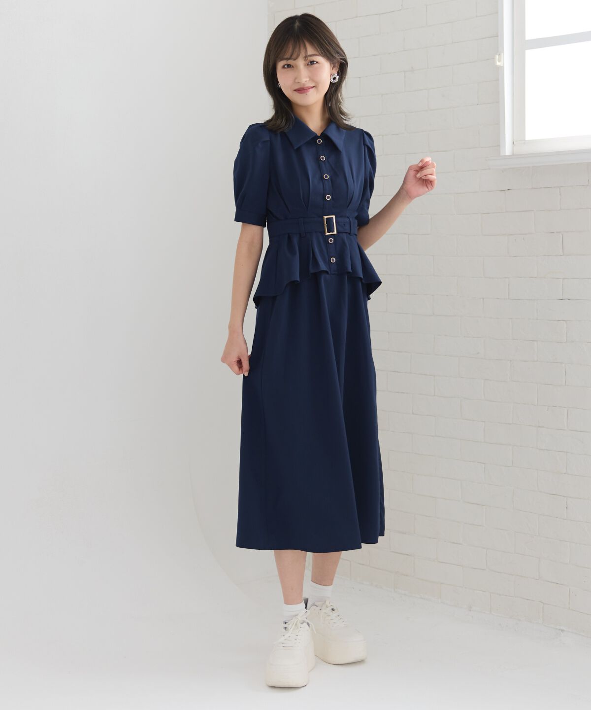 REDYAZEL「ペプラムシャツワンピース」|ワンピース|