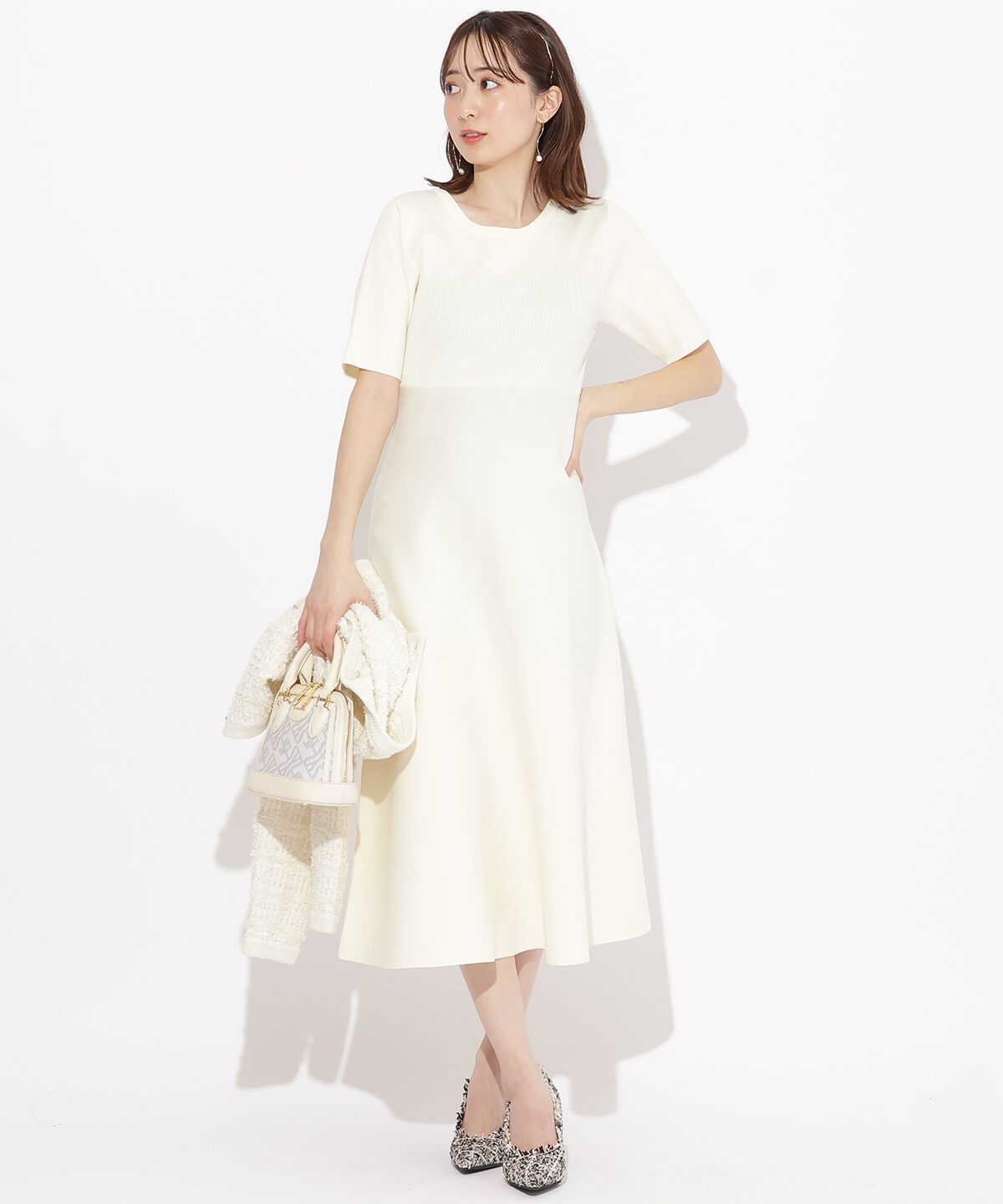 WILLSELECTION「ツイードジャケット&times;ニットワンピース」|ワンピース|