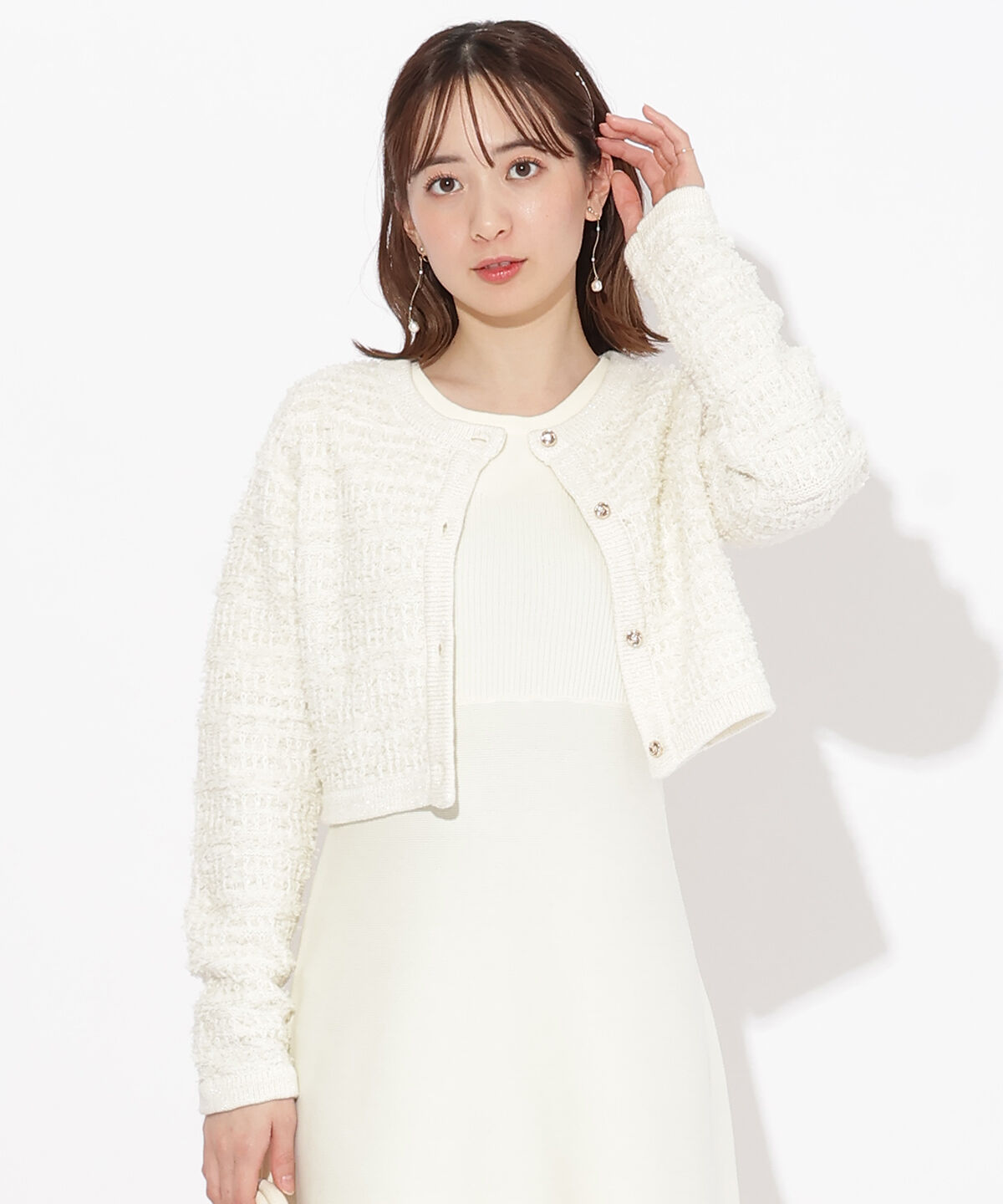 WILLSELECTION「ツイードジャケット&times;ニットワンピース」|ワンピース|