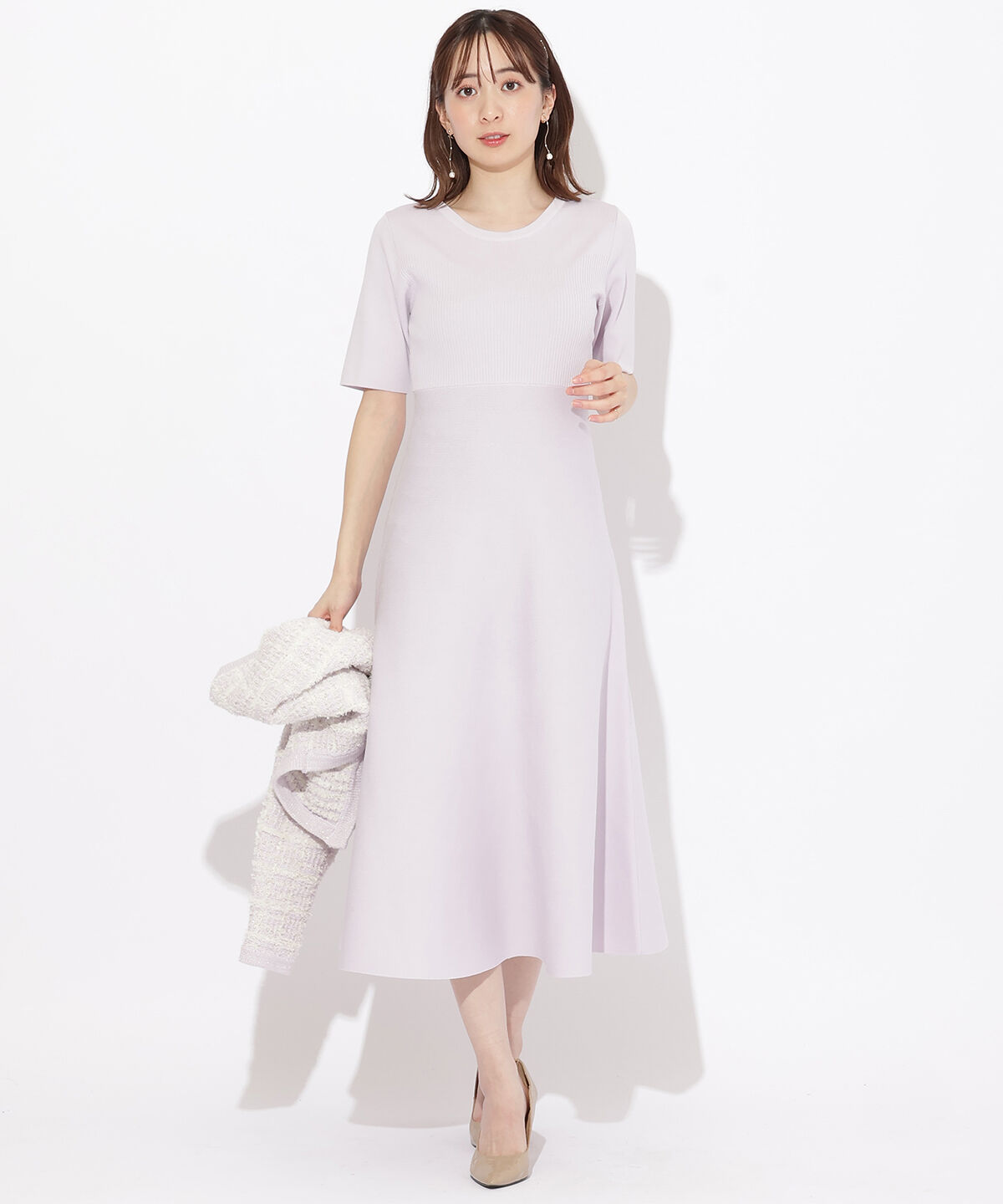 WILLSELECTION「ツイードジャケット&times;ニットワンピース」|ワンピース|