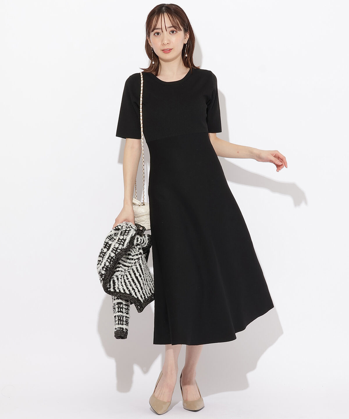 WILLSELECTION「ツイードジャケット&times;ニットワンピース」|ワンピース|