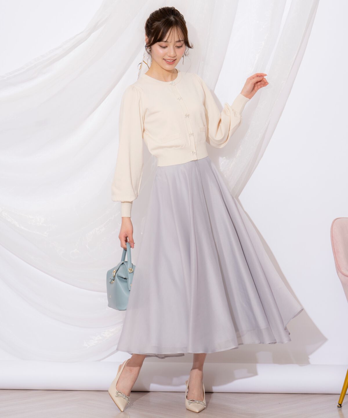 WILLSELECTION「ビジューリボンカーディガン」|カーディガン|