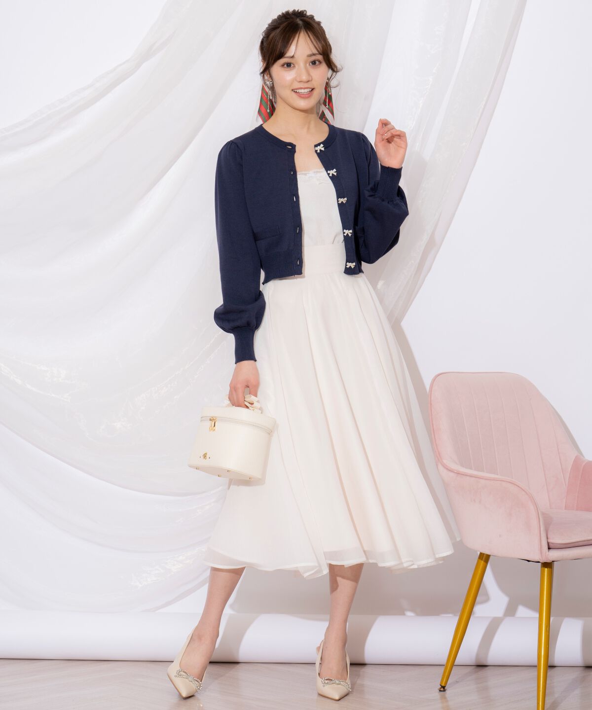 WILLSELECTION「ビジューリボンカーディガン」|カーディガン|