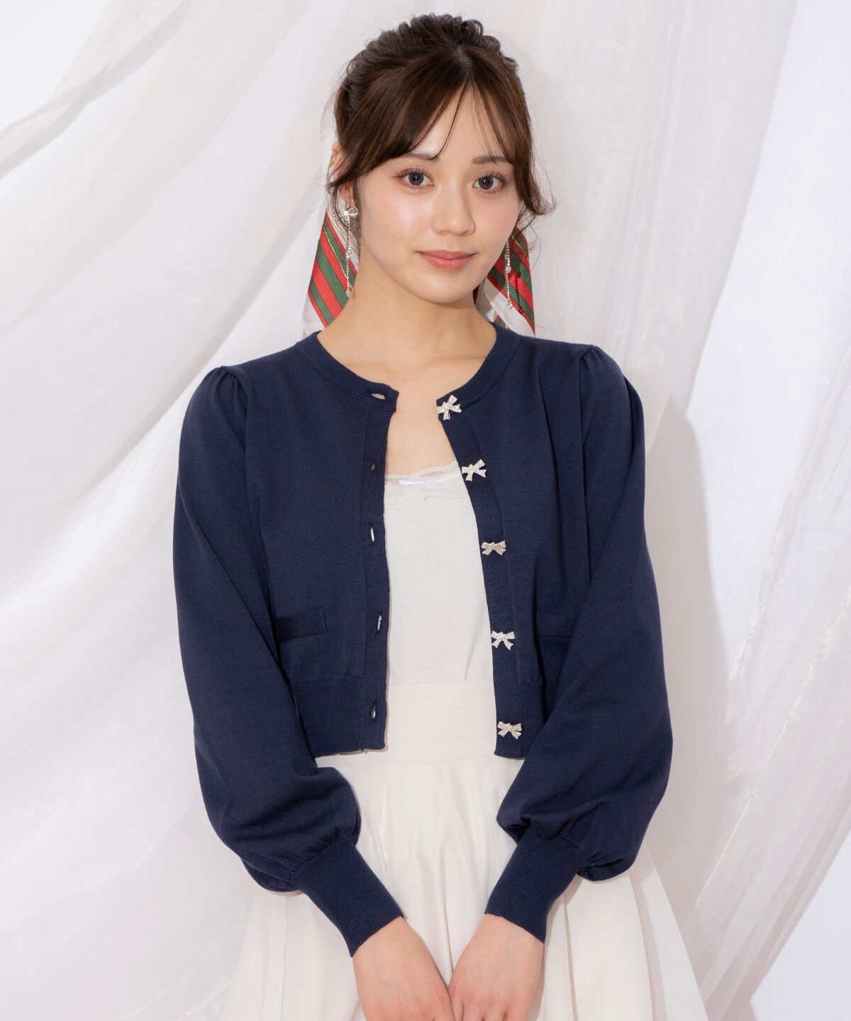 WILLSELECTION「ビジューリボンカーディガン」|カーディガン|