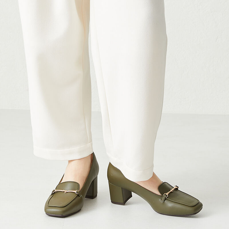 ORiental TRaffic「【跳べるパンプス/シリーズ累計１５０万足突破】ビットモチーフ/R-3207 ヒール ローファー」|パンプス|