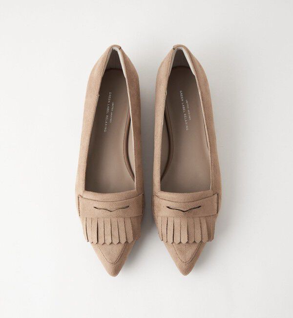UNITED ARROWS green label relaxing「【WEB限定】ポインテッド キルト フラットシューズ（1.5cmヒール) -撥水-」|パンプス|