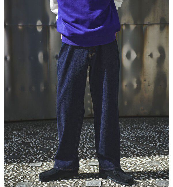 UNITED ARROWS green label relaxing「デニム ワイド テーパード W3 デニムパンツ」|デニム|NAVY