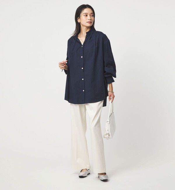 UNITED ARROWS green label relaxing「［size SHORTあり］フリルネック ブラウス」|シャツ・ブラウス|