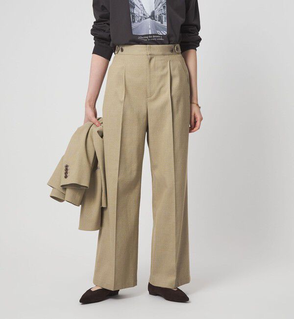 UNITED ARROWS green label relaxing「ラミーブレンド ワイド パンツ」|チノ|