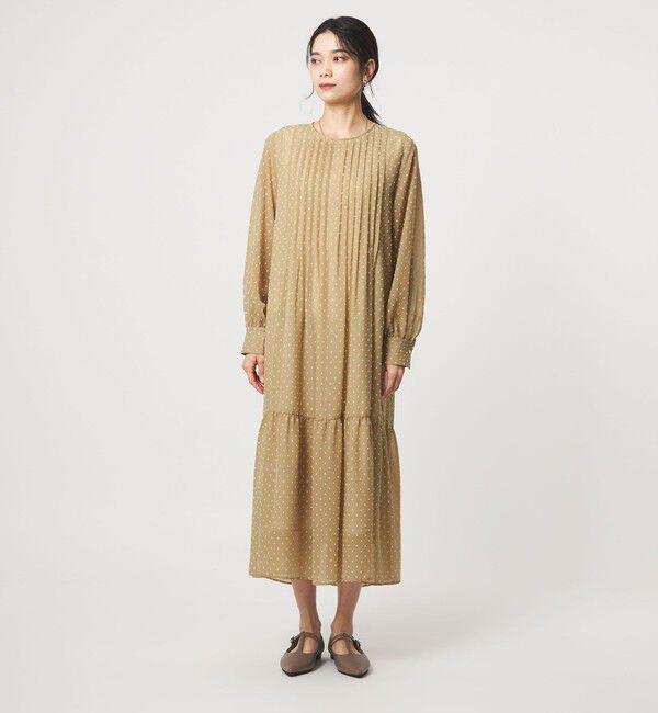 UNITED ARROWS green label relaxing「ドット シアー ティアード ワンピース」|ドレス|