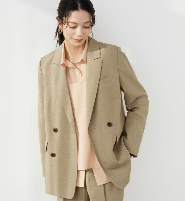 UNITED ARROWS green label relaxing「［size SHORTあり］ラミーブレンド ダブル ジャケット」|テーラードジャケット|BEIGE