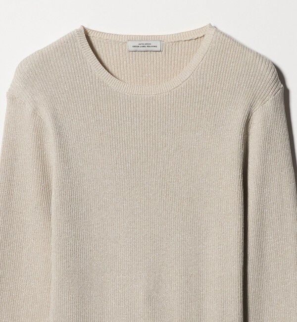 UNITED ARROWS green label relaxing「ラメ リブ クルーネック ニット プルオーバー」|ニット・セーター|