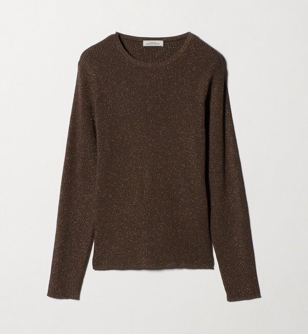 UNITED ARROWS green label relaxing「ラメ リブ クルーネック ニット プルオーバー」|ニット・セーター|MD.BROWN