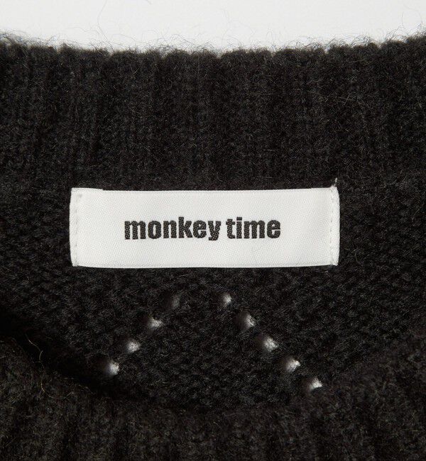 MONKEY TIME「モヘヤミックス ダイヤパターン クルーネック ニット」|ニット・セーター|