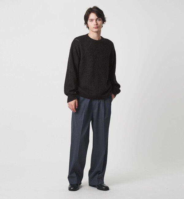 MONKEY TIME「モヘヤミックス ダイヤパターン クルーネック ニット」|ニット・セーター|