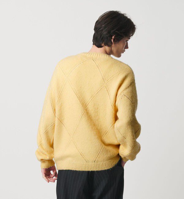 MONKEY TIME「モヘヤミックス ダイヤパターン クルーネック ニット」|ニット・セーター|