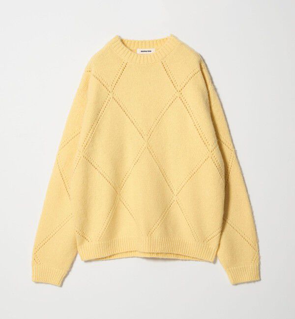 MONKEY TIME「モヘヤミックス ダイヤパターン クルーネック ニット」|ニット・セーター|