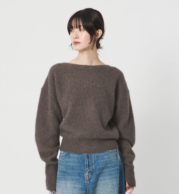 BEAUTY&YOUTH UNITED ARROWS「フォックスブレンド ボリュームスリーブ ボートネックニットプルオーバー」|ニット・セーター|MOCA