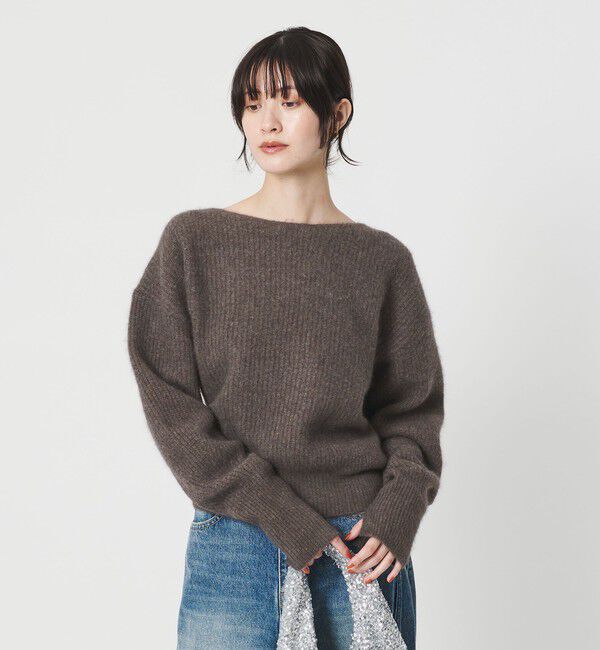 BEAUTY&YOUTH UNITED ARROWS「フォックスブレンド ボリュームスリーブ ボートネックニットプルオーバー」|ニット・セーター|