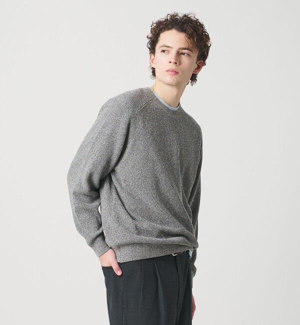 BEAUTY&YOUTH UNITED ARROWS「ブークレ ミックス 12ゲージ アゼ クルーネック ニット ウォッシャブル」|ニット・セーター|